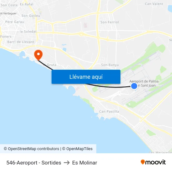 546-Aeroport - Sortides to Es Molinar map