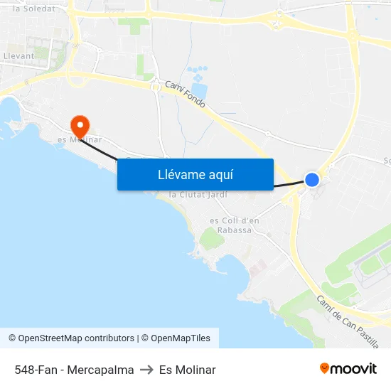 548-Fan - Mercapalma to Es Molinar map