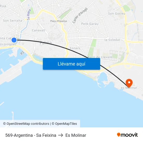 569-Argentina - Sa Feixina to Es Molinar map