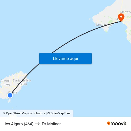 Ies Algarb (464) to Es Molinar map