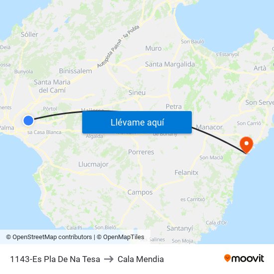 1143-Es Pla De Na Tesa to Cala Mendia map