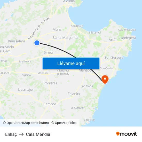 Enllaç to Cala Mendia map