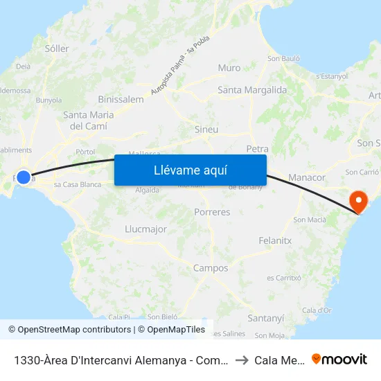 1330-Àrea D'Intercanvi Alemanya - Comte De Sallent to Cala Mendia map