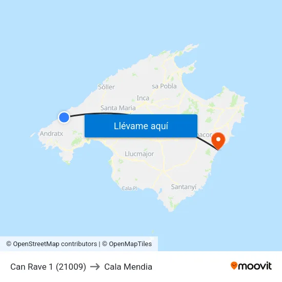 Can Rave 1 (21009) to Cala Mendia map