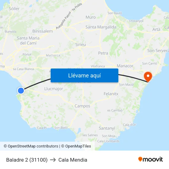 Baladre 2 (31100) to Cala Mendia map