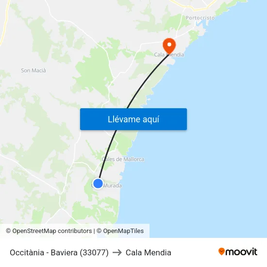 Occitània - Baviera (33077) to Cala Mendia map