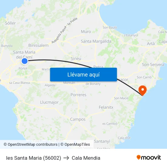 Ies Santa Maria (56002) to Cala Mendia map