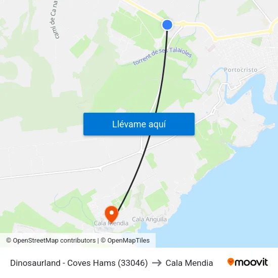 Dinosaurland - Coves Hams (33046) to Cala Mendia map