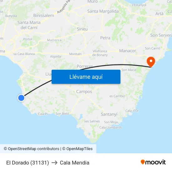El Dorado (31131) to Cala Mendia map