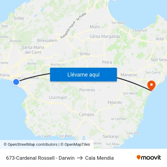 673-Cardenal Rossell - Darwin to Cala Mendia map