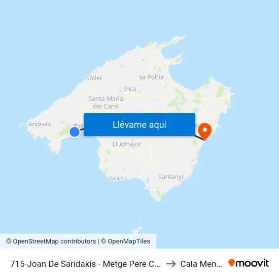 715-Joan De Saridakis - Metge Pere Comas to Cala Mendia map