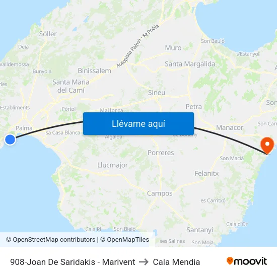 908-Joan De Saridakis - Marivent to Cala Mendia map