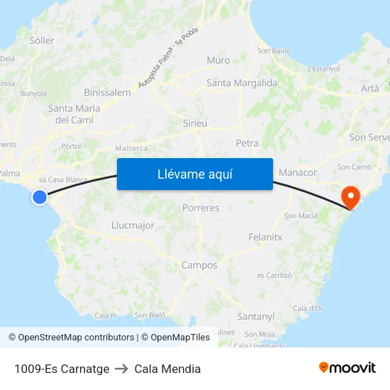 1009-Es Carnatge to Cala Mendia map