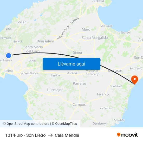 1014-Uib - Son Lledó to Cala Mendia map