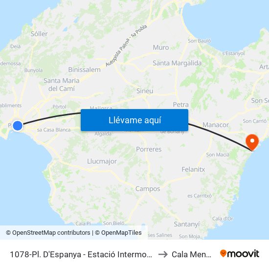 1078-Pl. D'Espanya - Estació Intermodal to Cala Mendia map