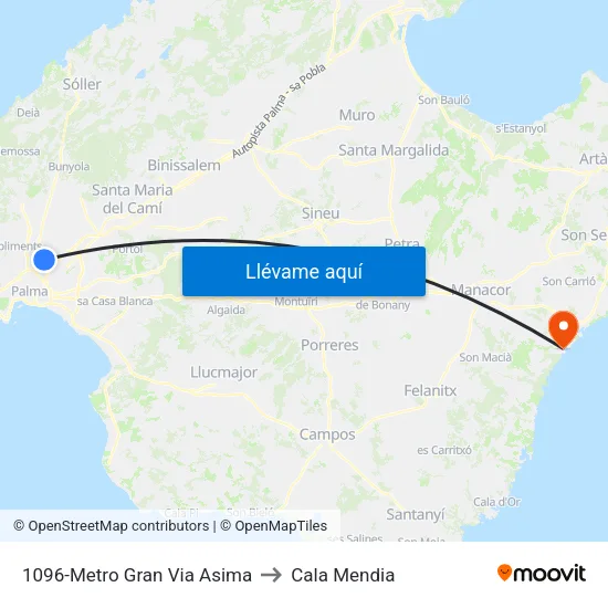 1096-Metro Gran Via Asima to Cala Mendia map