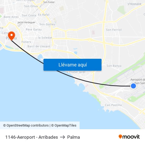 1146-Aeroport - Arribades to Palma map