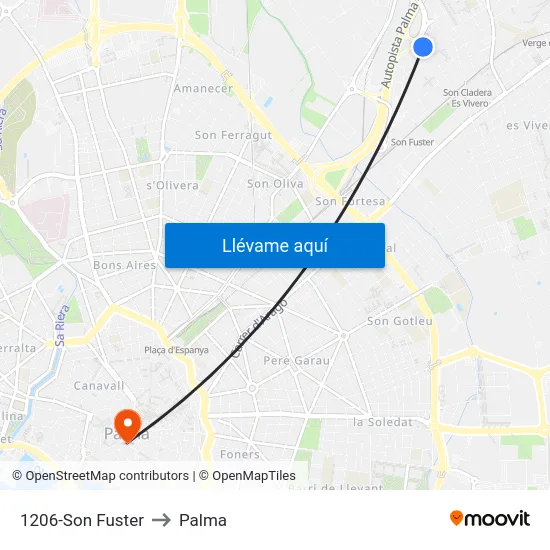 1206-Son Fuster to Palma map