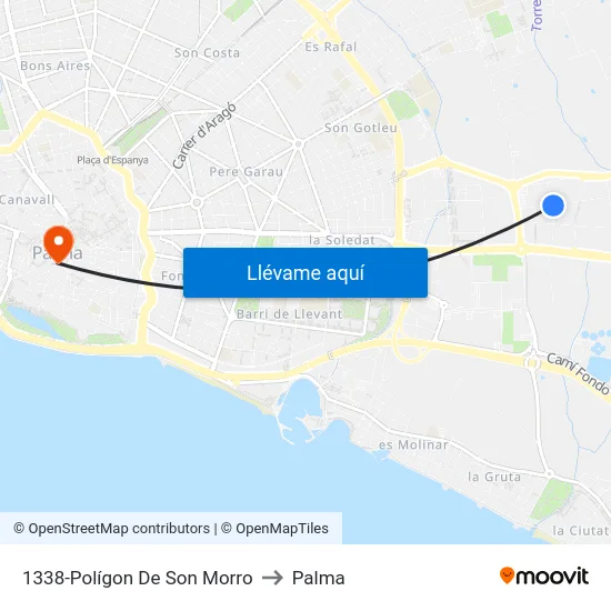 1338-Polígon De Son Morro to Palma map