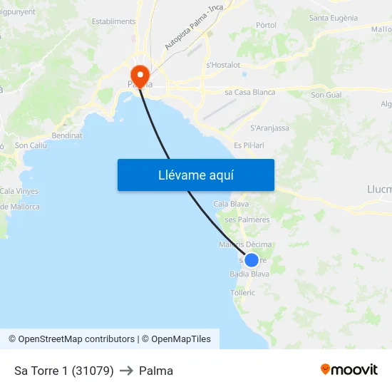 Sa Torre 1 (31079) to Palma map
