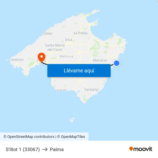 S'Illot 1 (33067) to Palma map
