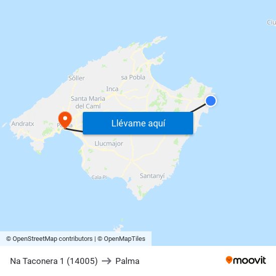 Na Taconera 1 (14005) to Palma map