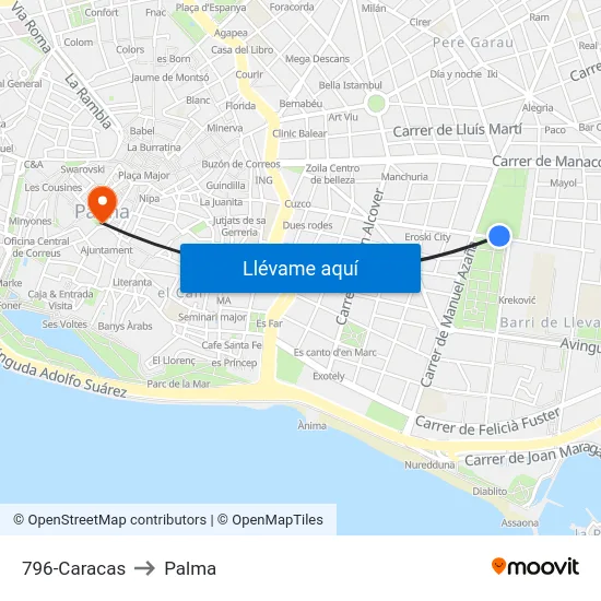 796-Caracas to Palma map