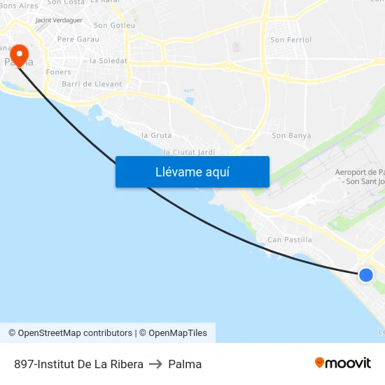 897-Institut De La Ribera to Palma map