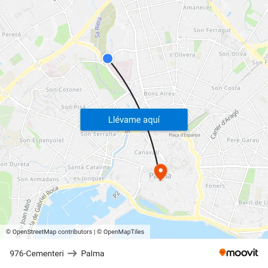 976-Cementeri to Palma map