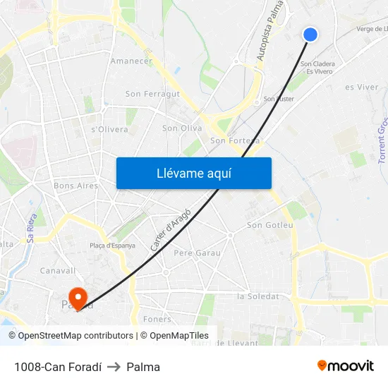 1008-Can Foradí to Palma map