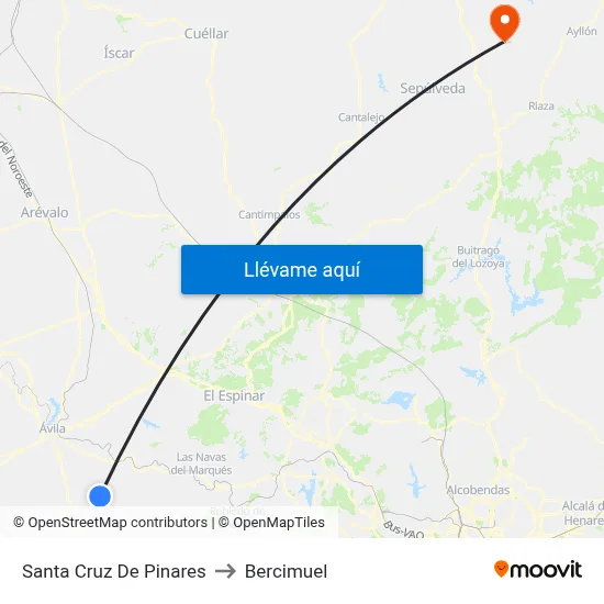 Santa Cruz De Pinares to Bercimuel map