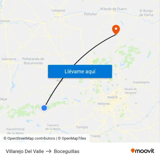 Villarejo Del Valle to Boceguillas map