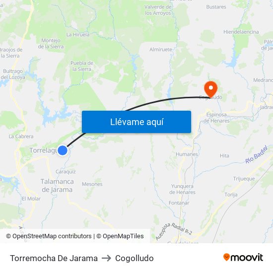 Torremocha De Jarama to Cogolludo map