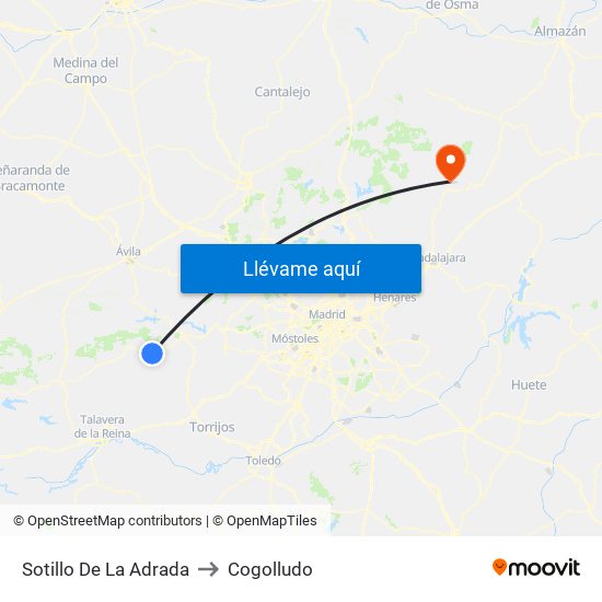 Sotillo De La Adrada to Cogolludo map