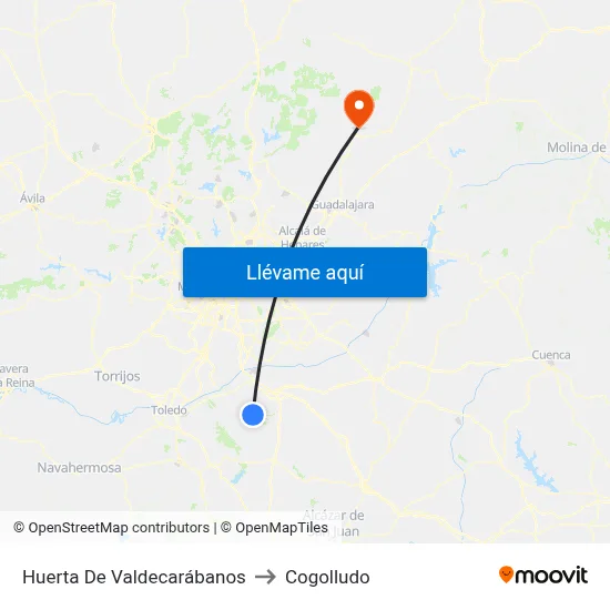 Huerta De Valdecarábanos to Cogolludo map