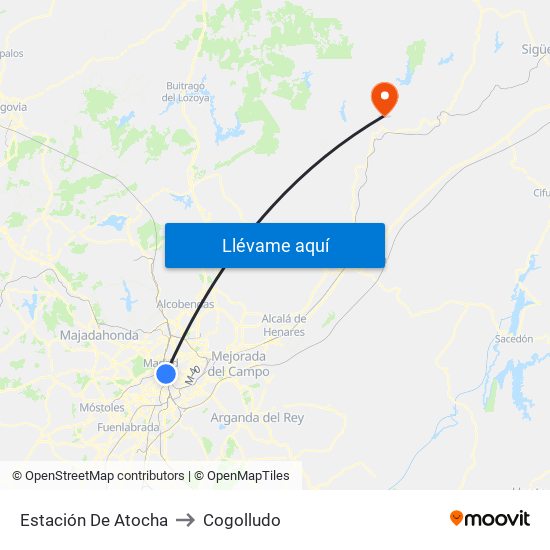 Estación De Atocha to Cogolludo map
