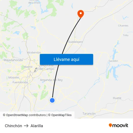 Chinchón to Alarilla map
