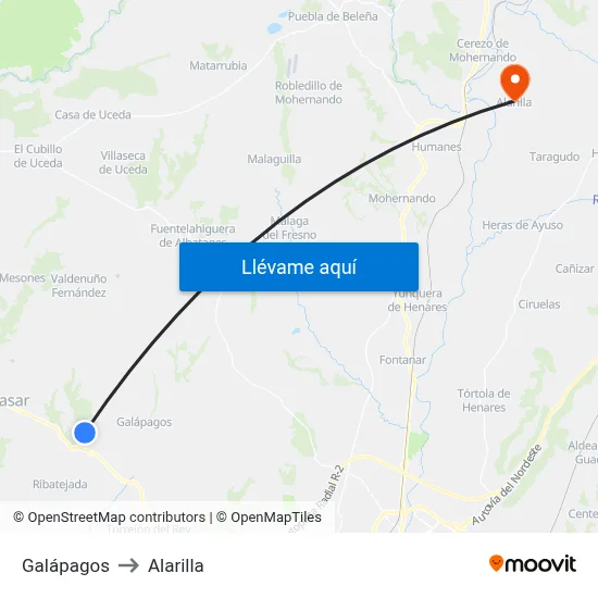 Galápagos to Alarilla map