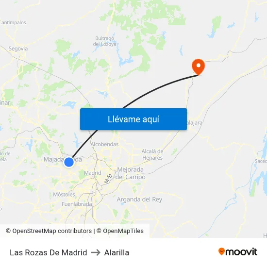 Las Rozas De Madrid to Alarilla map