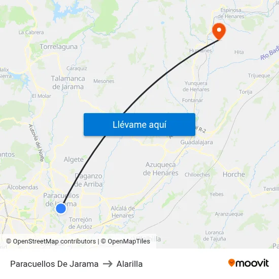 Paracuellos De Jarama to Alarilla map
