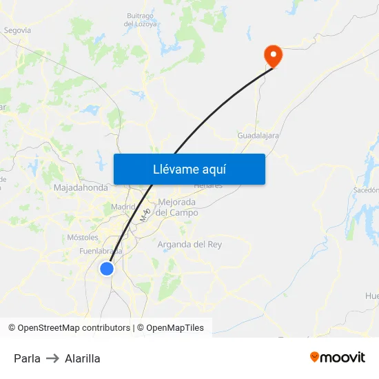 Parla to Alarilla map
