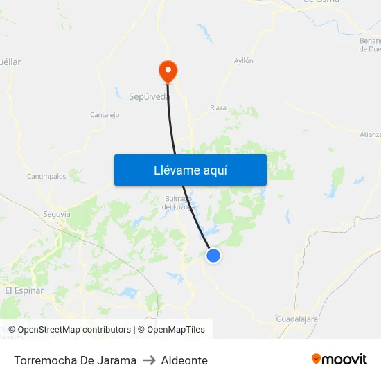 Torremocha De Jarama to Aldeonte map