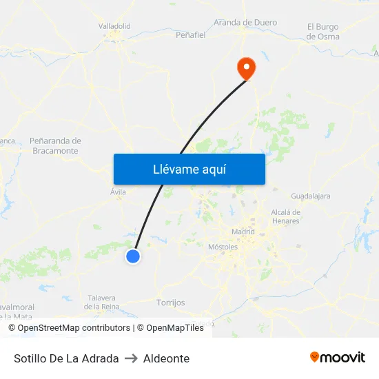 Sotillo De La Adrada to Aldeonte map