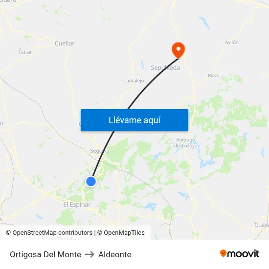 Ortigosa Del Monte to Aldeonte map