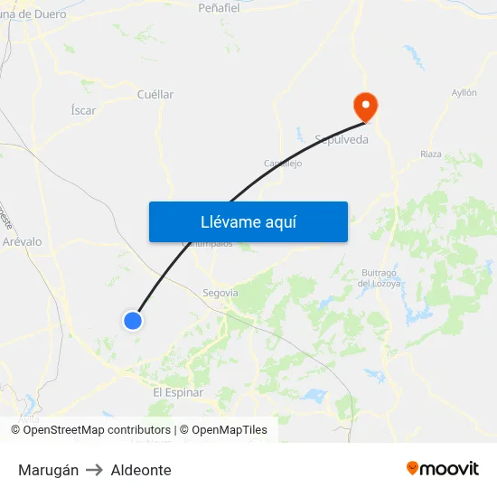 Marugán to Aldeonte map