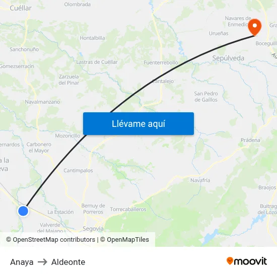 Anaya to Aldeonte map