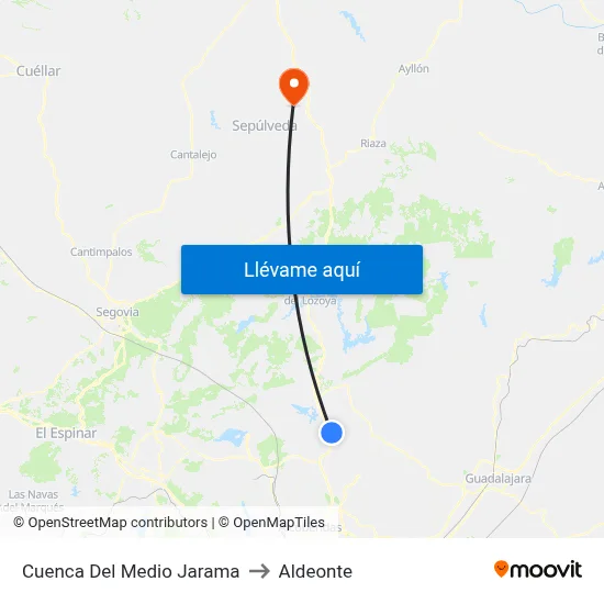 Cuenca Del Medio Jarama to Aldeonte map