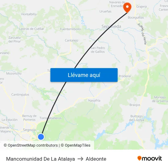Mancomunidad De La Atalaya to Aldeonte map