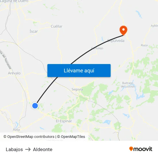 Labajos to Aldeonte map