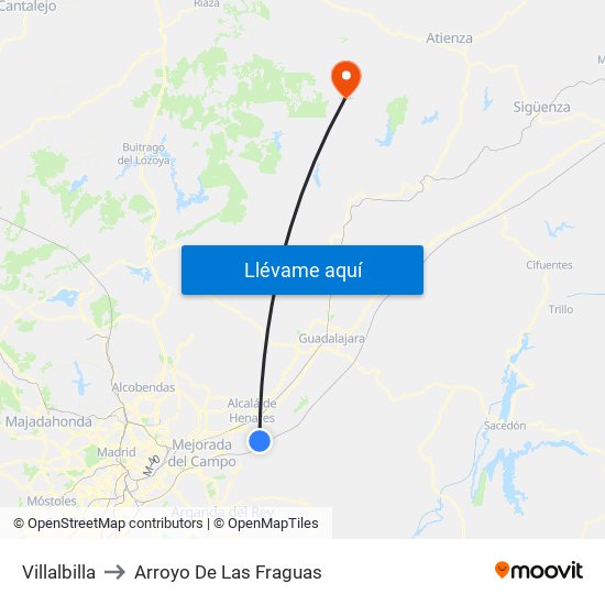 Villalbilla to Arroyo De Las Fraguas map